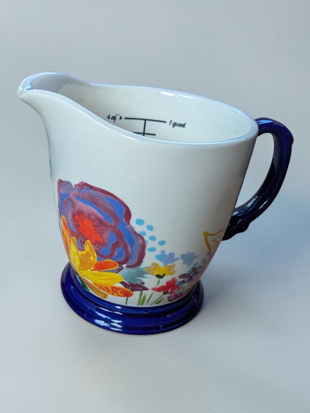 The Pioneer Woman Stoneware 4-Cup / 1-Quart Measuring Pitcher Cup Celia Floral